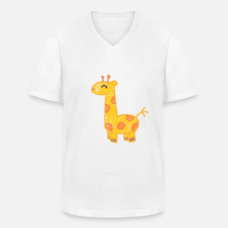 Die Elegante Giraffe - Männer-T-Shirt mit V-Ausschnitt - Weiß