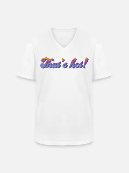 That's hot! – Retro Gradient Style - Men's V-Neck T-Shirt - white