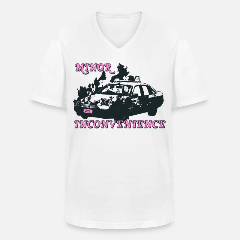 Conception de la déclaration d’inconvénient mineur - T-shirt col V Homme - blanc