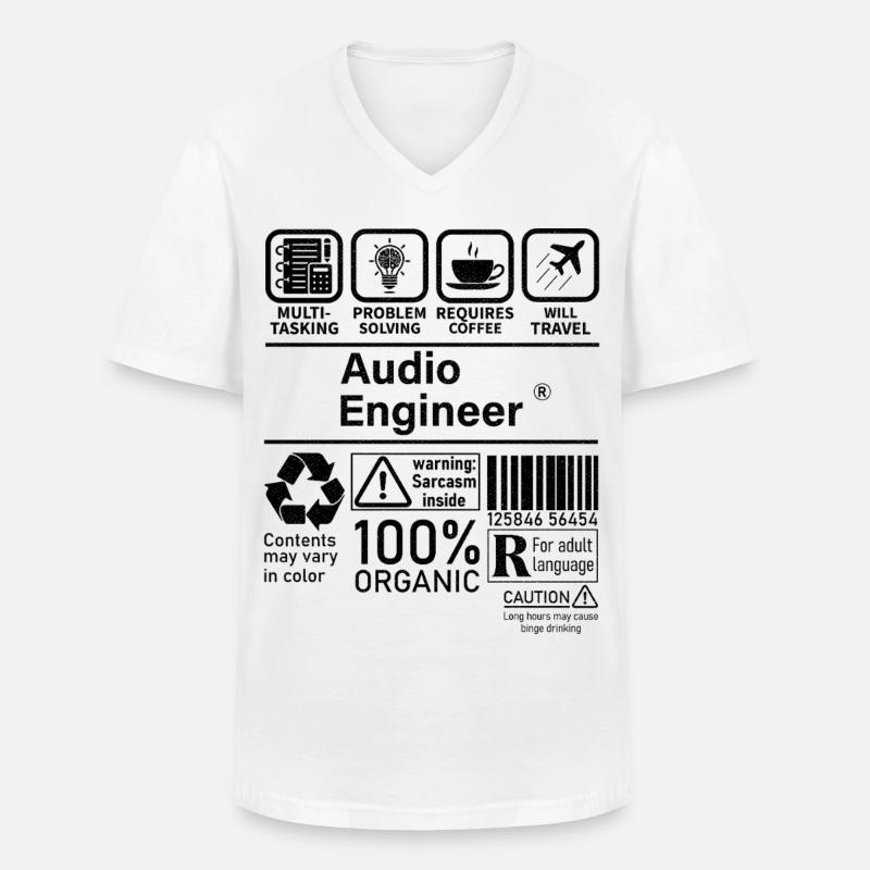 Audio Engineer multi tasking problem solving - Männer-T-Shirt mit V-Ausschnitt - Weiß