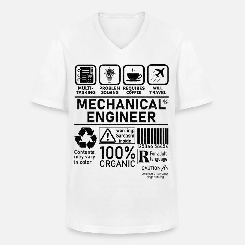 Mechanical Engineer multi tasking problem solving - Men's V-Neck T-Shirt - white