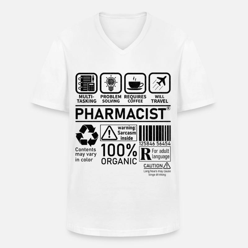 Pharmacist multi tasking problem solving - Men's V-Neck T-Shirt - white