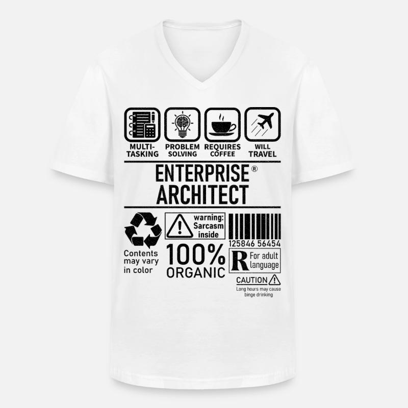 Enterprise Architect multi tasking problem solving - T-shirt col V Homme - blanc
