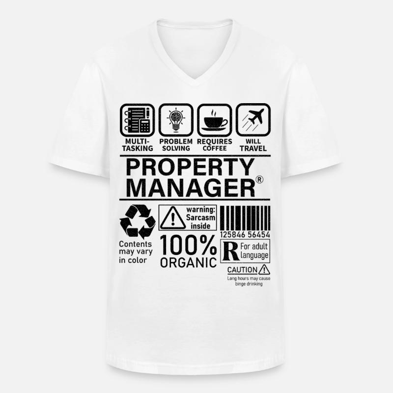 property manager multi tasking problem solving - Männer-T-Shirt mit V-Ausschnitt - Weiß