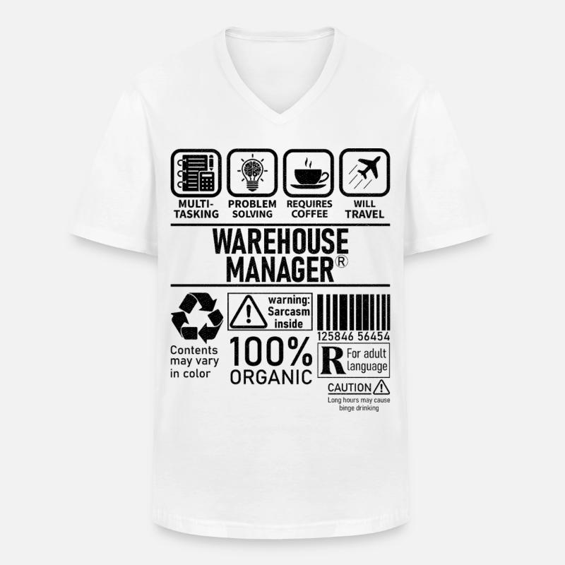 Warehouse Manager multi tasking problem solving - Men's V-Neck T-Shirt - white