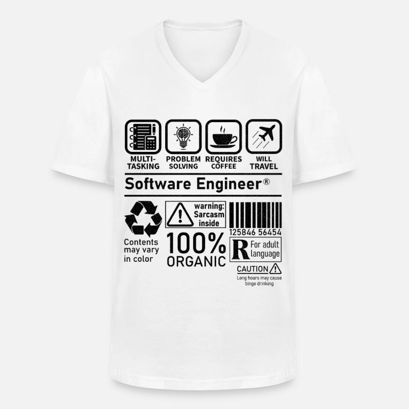 software engineer multi tasking problem solving - Men's V-Neck T-Shirt - white