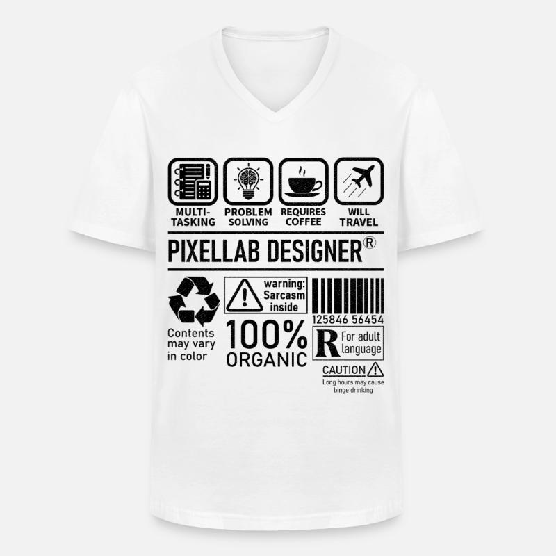 Pixellab Designer multi tasking problem solving - Men's V-Neck T-Shirt - white