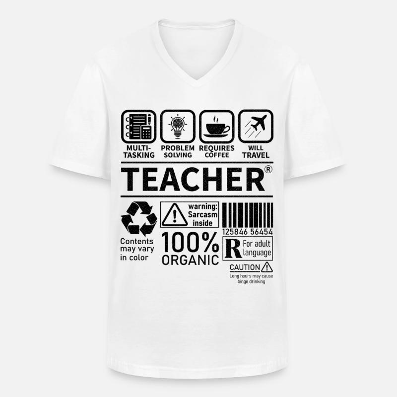 Teacher multi tasking problem solving requires - Männer-T-Shirt mit V-Ausschnitt - Weiß