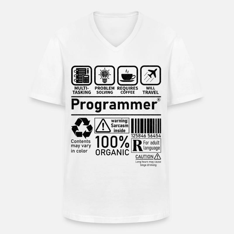 Programmer multi tasking problem solving requires - Männer-T-Shirt mit V-Ausschnitt - Weiß