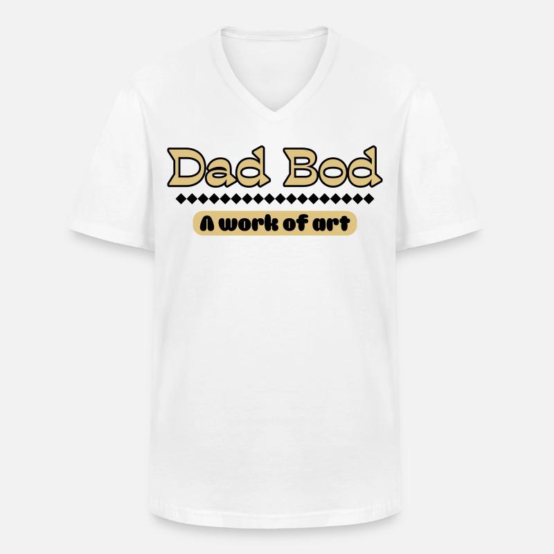 Dad Bod – Kunstvolles Statement für Väter - Männer-T-Shirt mit V-Ausschnitt - Weiß