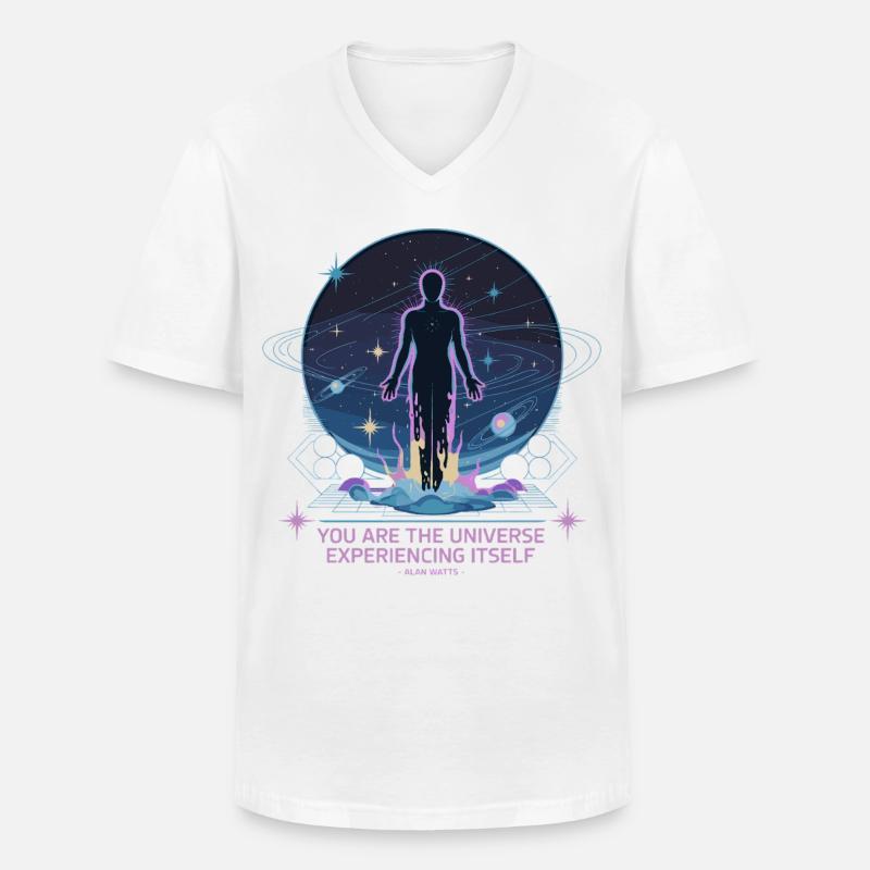 Être céleste | Alan Watts Citation Conception - T-shirt col V Homme - blanc