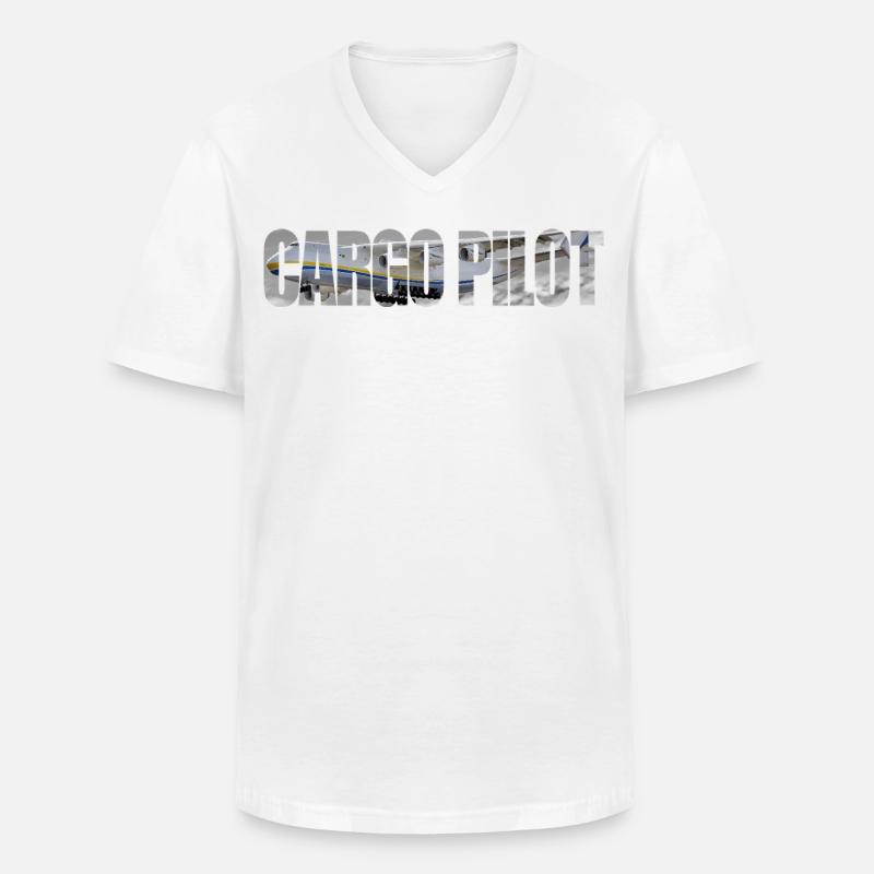 Cargo pilot An-225 - Männer-T-Shirt mit V-Ausschnitt - Weiß
