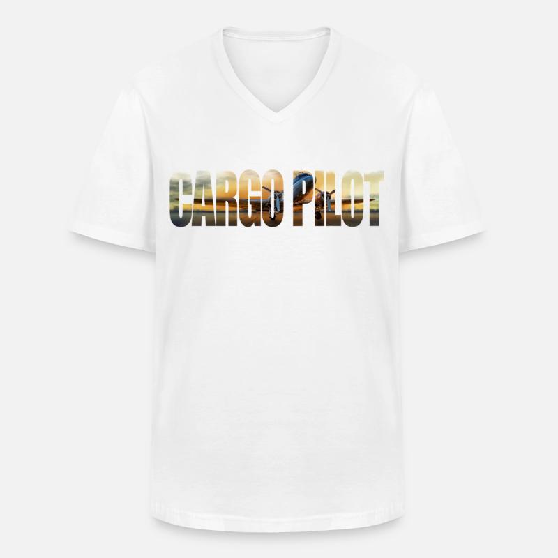 Cargo pilot DC-3 - Männer-T-Shirt mit V-Ausschnitt - Weiß