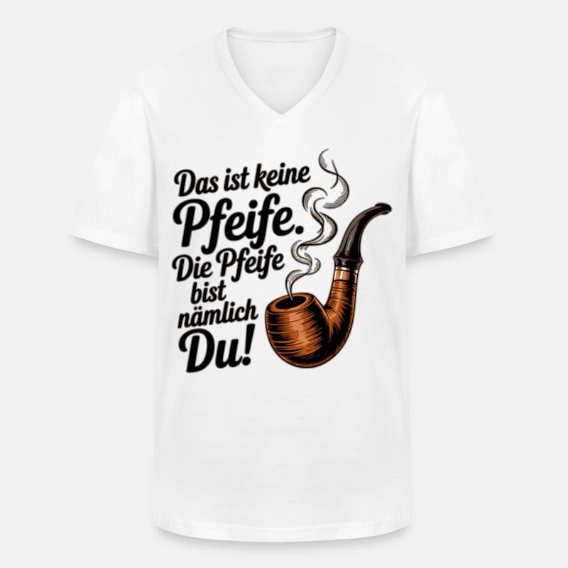 Du bist die Pfeife - Männer-T-Shirt mit V-Ausschnitt - Weiß