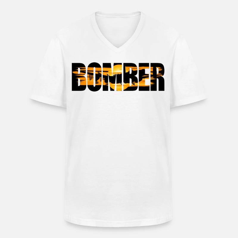 Bomber Avro Lancaster - Männer-T-Shirt mit V-Ausschnitt - Weiß
