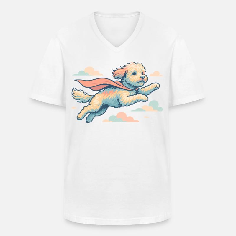 Super Hund Havapoo Cape Umhang Geschenk - Männer-T-Shirt mit V-Ausschnitt - Weiß