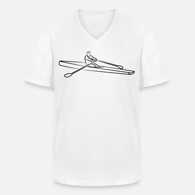 Rematore - Maglietta da uomo classica con scollo a V - bianco
