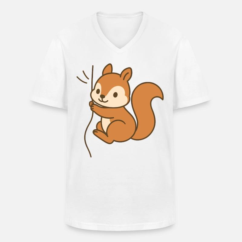 Eingekuschelt Eichhörnchen - Männer-T-Shirt mit V-Ausschnitt - Weiß