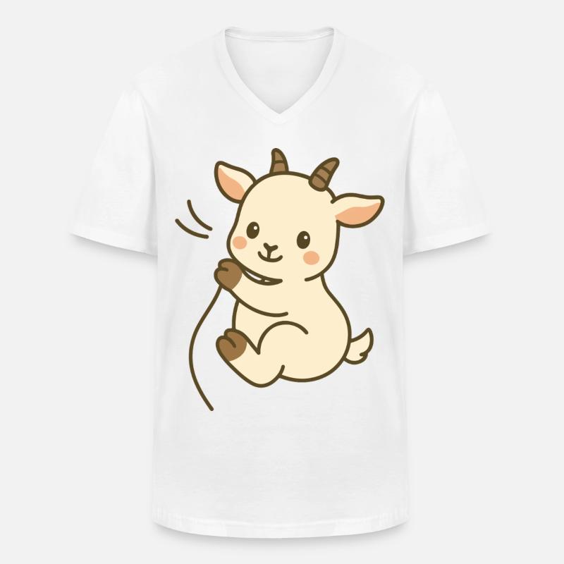 Kuschelzeit mit Zicklein - Männer-T-Shirt mit V-Ausschnitt - Weiß