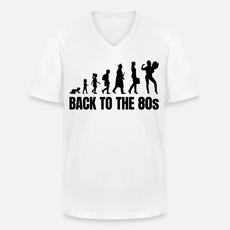 80s Evolution - Men's V-Neck T-Shirt - white