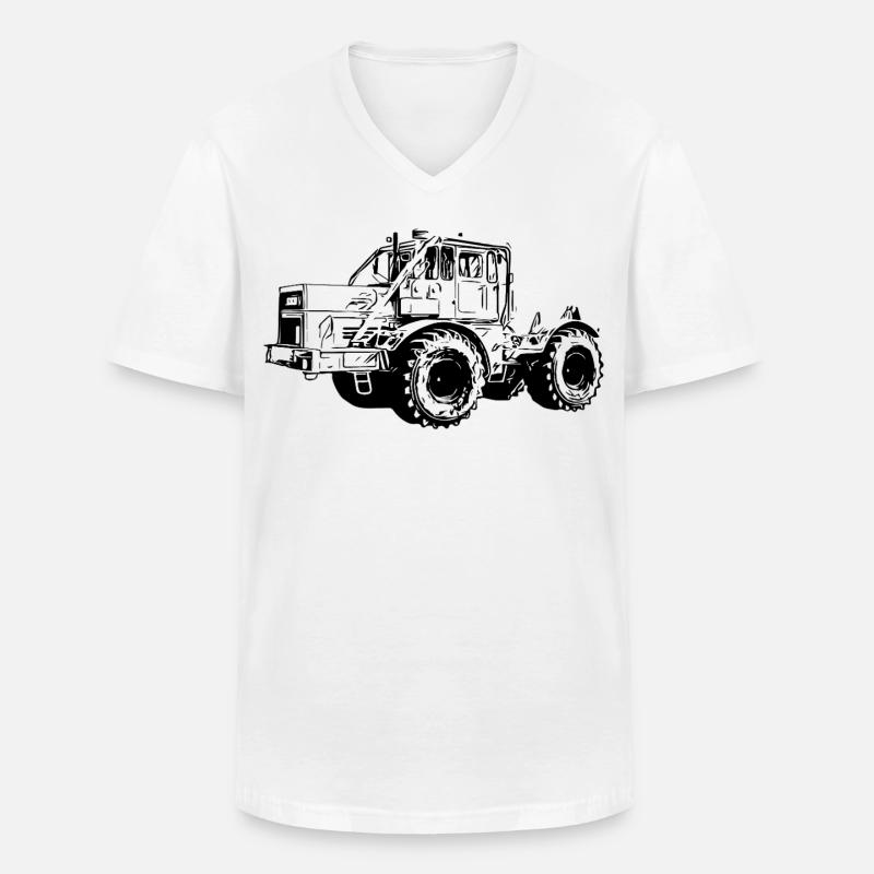 Kraftmaschine K700 Traktor - Männer-T-Shirt mit V-Ausschnitt - Weiß