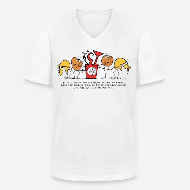 Die Shadoks, ein Leben voller Pumpen! - Männer-T-Shirt mit V-Ausschnitt - Weiß