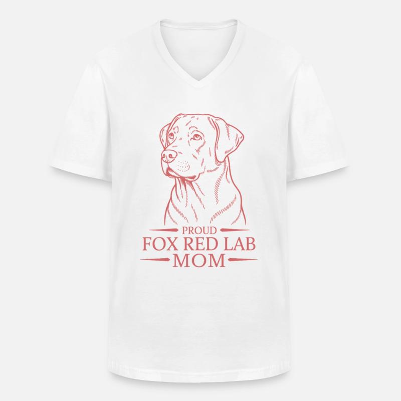 Proud Fox Red Lab Mom - Männer-T-Shirt mit V-Ausschnitt - Weiß