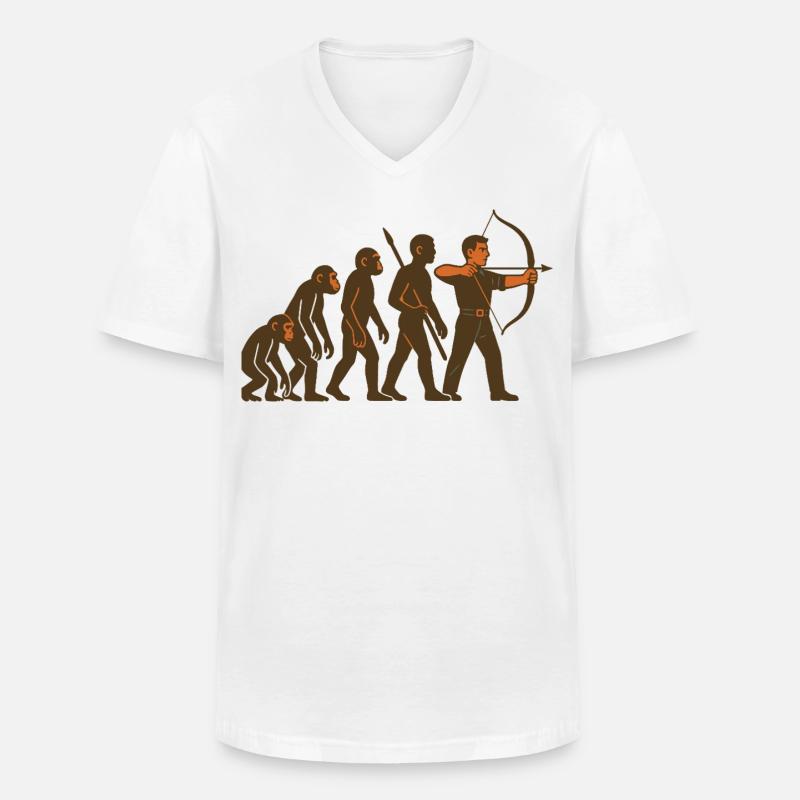 Archery Evolution Bogenschütze Bogen Ziel - Männer-T-Shirt mit V-Ausschnitt - Weiß