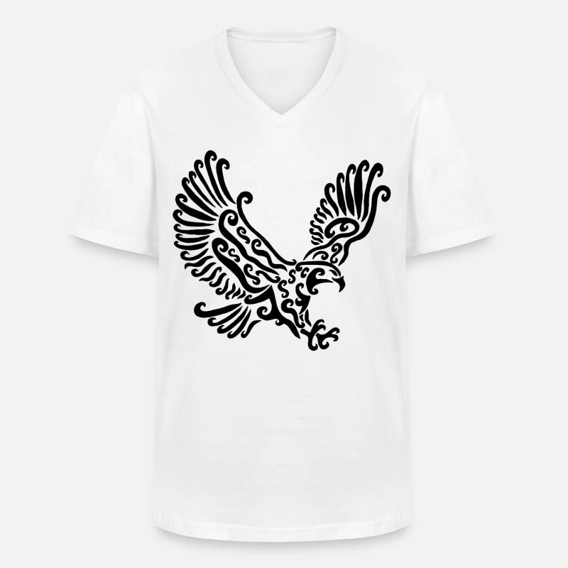 Black Eagle - Men's V-Neck T-Shirt - white