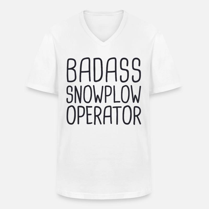 Snowplow Operator Badass Schneepflugfahrer - Männer-T-Shirt mit V-Ausschnitt - Weiß
