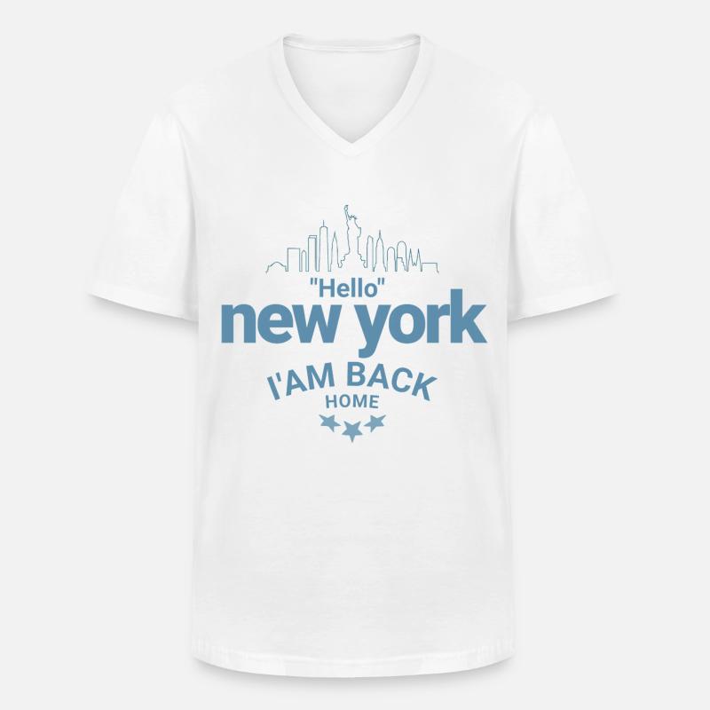 New York Back Home Design - Männer-T-Shirt mit V-Ausschnitt - Weiß