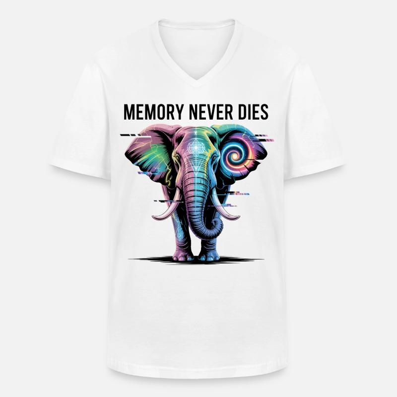 Psychedelischer Elefant mit kosmischer Spirale - Männer-T-Shirt mit V-Ausschnitt - Weiß