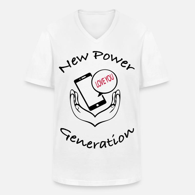 New Power Generation Love Message Design - Männer-T-Shirt mit V-Ausschnitt - Weiß