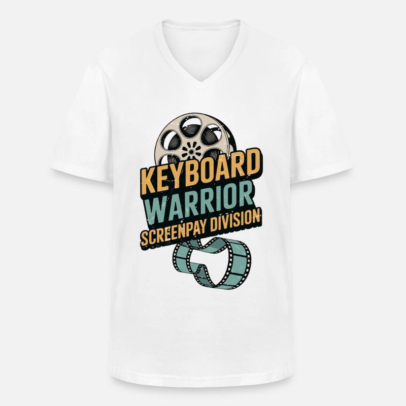 Screenwriter Keyboard Warrior Screenplay Writing - Männer-T-Shirt mit V-Ausschnitt - Weiß