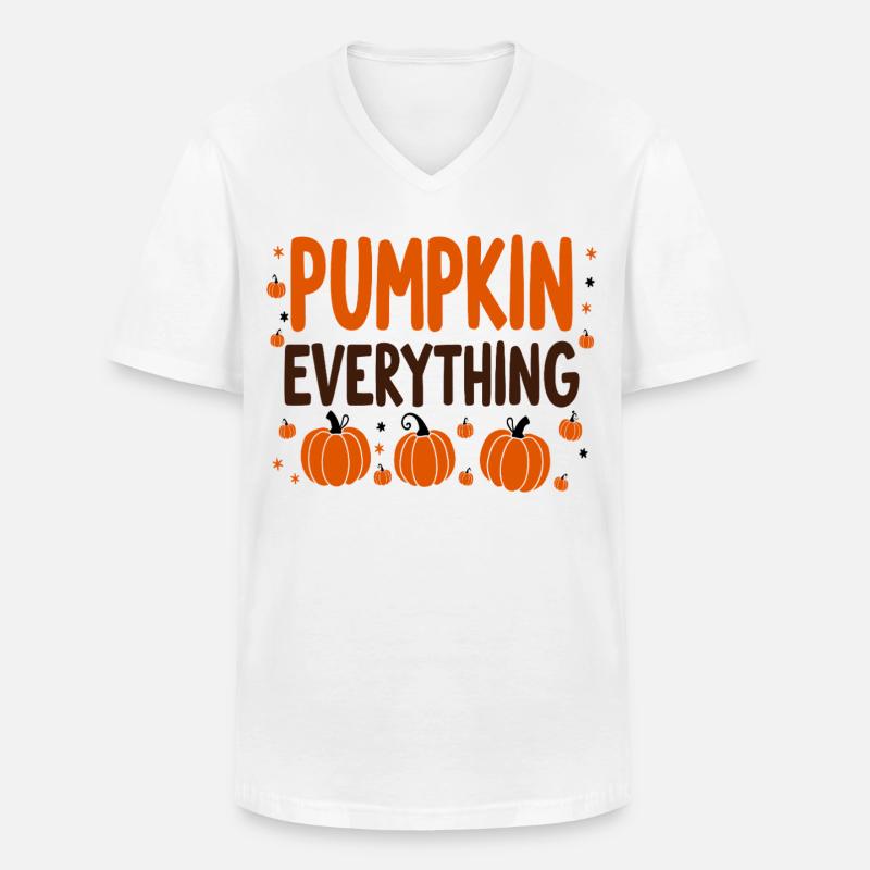 Pumpkin Everything Herbst Oktober - Männer-T-Shirt mit V-Ausschnitt - Weiß
