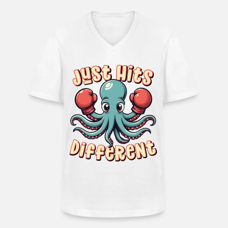 Trifft einfach anders - Männer-T-Shirt mit V-Ausschnitt - Weiß