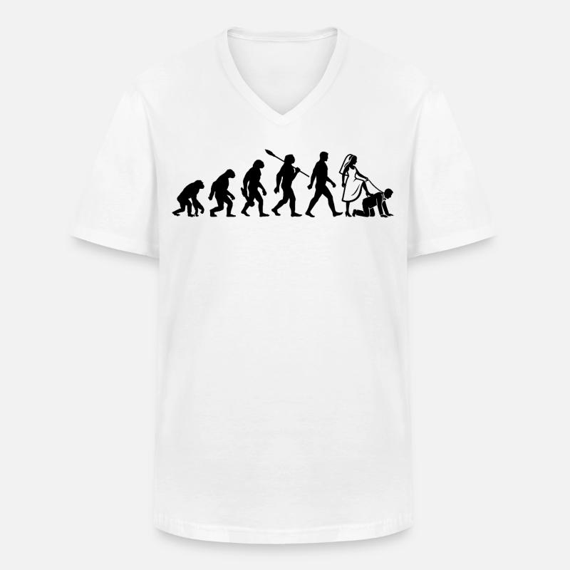 Evolution JGA Junggesellenabschied - Männer-T-Shirt mit V-Ausschnitt - Weiß