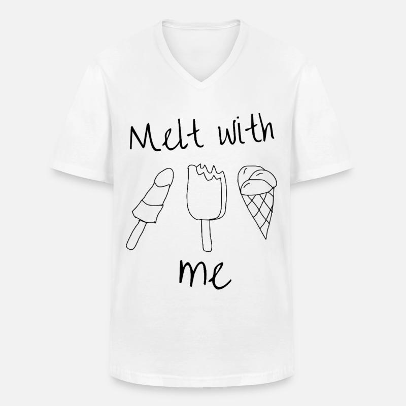 Melt with me | Eiscreme - Männer-T-Shirt mit V-Ausschnitt - Weiß