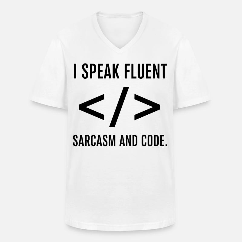 Ich spreche fließend Code - Männer-T-Shirt mit V-Ausschnitt - Weiß