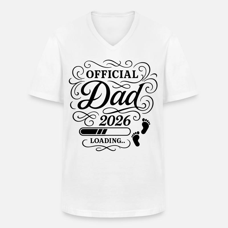Dad 2026 Papa Loading Vaterschaft - Männer-T-Shirt mit V-Ausschnitt - Weiß
