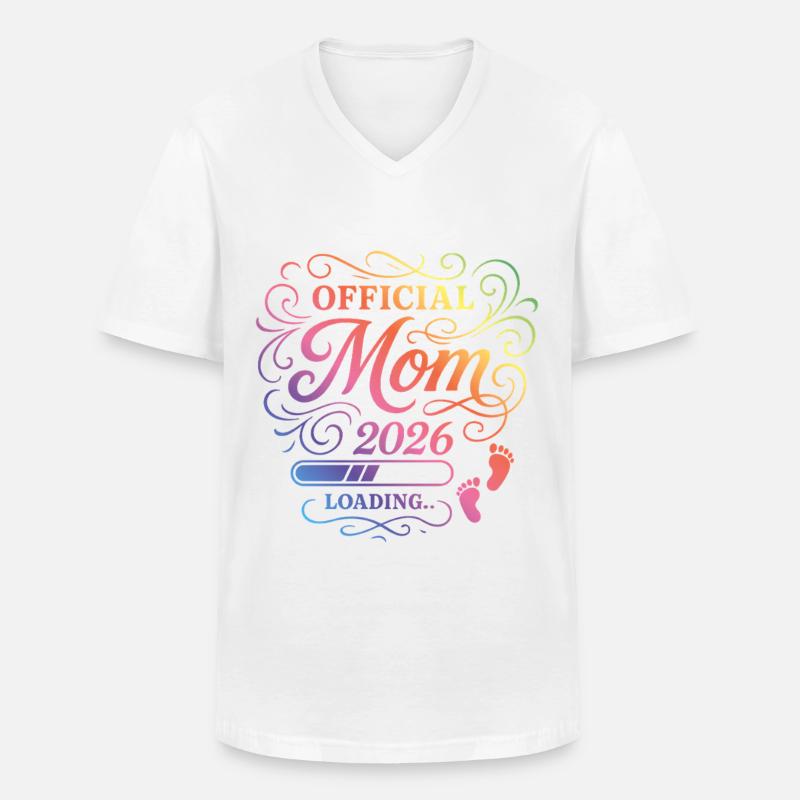 Mama 2026 Loading Mom Bunt - Männer-T-Shirt mit V-Ausschnitt - Weiß