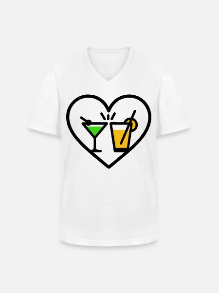 Cocktails Heart Summer Party Beach Gift - Men's V-Neck T-Shirt - white