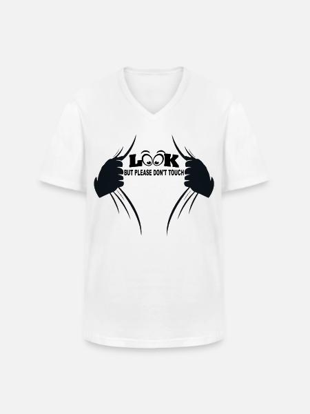 Look but please don't touch - Men's V-Neck T-Shirt - white