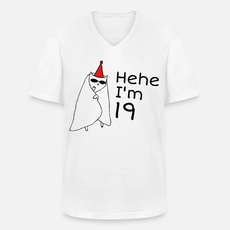 19-jähriges Jubiläumsgeschenk – 19-jähriges Jubiläumsgeschenk - Männer-T-Shirt mit V-Ausschnitt - Weiß