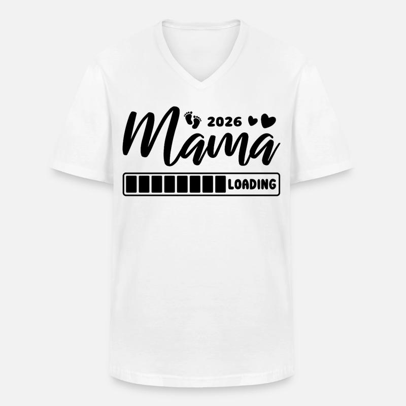 Mama 2026 loading - Schwangerschaft - Geschenk - Männer-T-Shirt mit V-Ausschnitt - Weiß