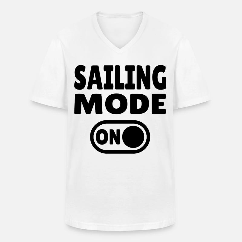 Mode Navigation Activé - Navigation Active - T-shirt col V Homme - blanc