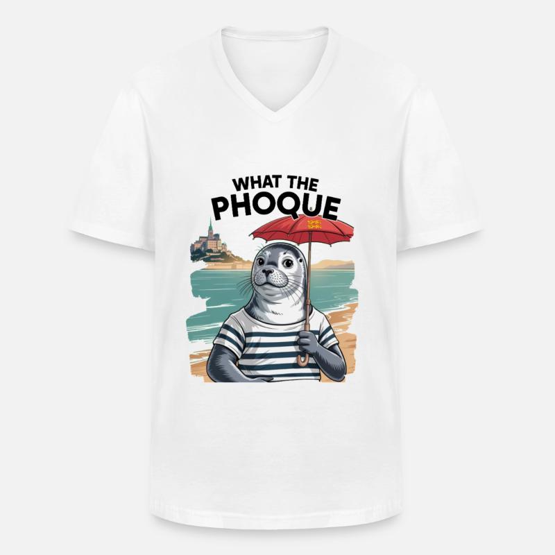 Normandy Seal Pride Humor-Geschenk - Männer-T-Shirt mit V-Ausschnitt - Weiß