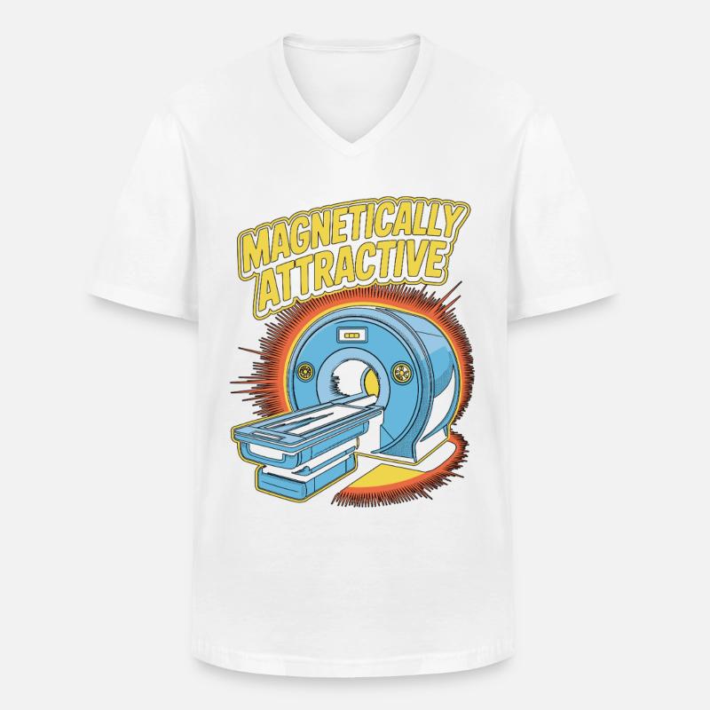 MRI Tech Magnetically Attractive Radiographer - Männer-T-Shirt mit V-Ausschnitt - Weiß