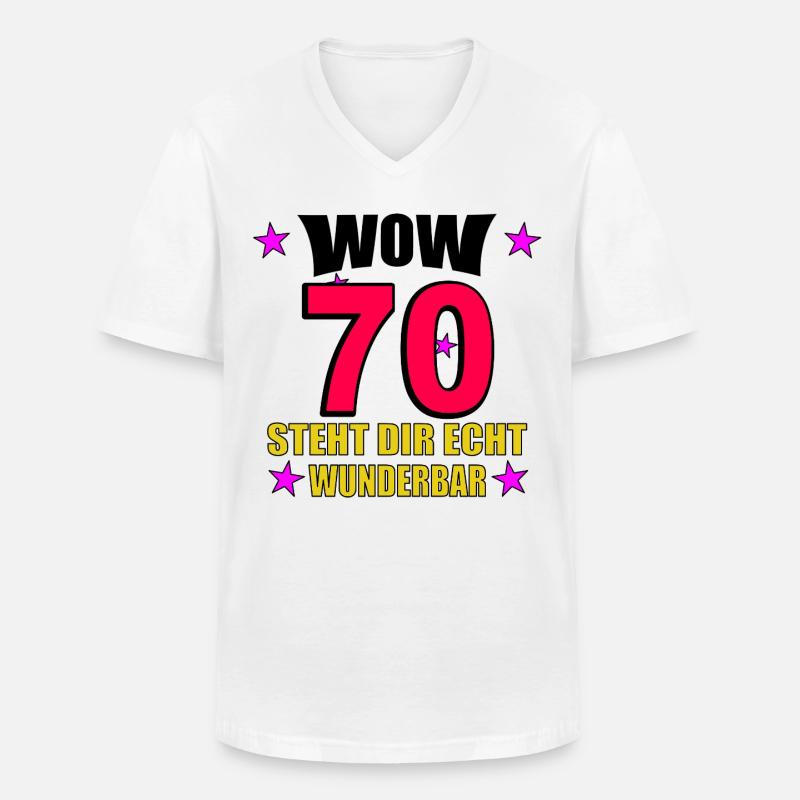 70er Jubiläum Steht Dir Wunderbar - Männer-T-Shirt mit V-Ausschnitt - Weiß