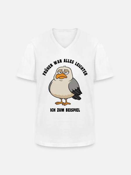 Früher war alles leichter - Möwe Spruch - Männer-T-Shirt mit V-Ausschnitt - Weiß